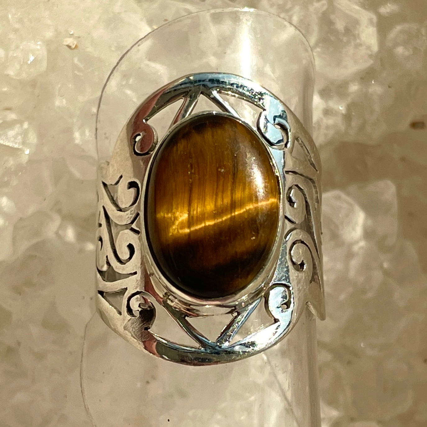Tigers Eye Sterling Silver Ring - Sz7 TE6 Tigers Eye Sterling Silver Ring - Sz7 TE6